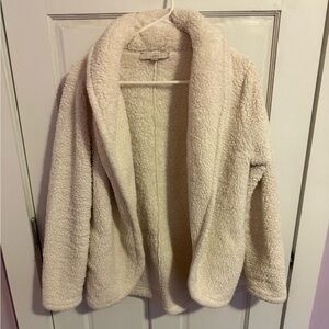 LOFT Women's Cozy Cream Teddy Jacket